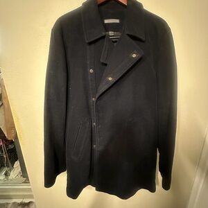John Varvatos black wool Pea Coat